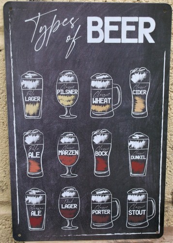 Insegna metallo birra piatto