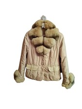 Giacca corta Inbottita con inserti in vera pelliccia di volpe Taglia It 44/ L