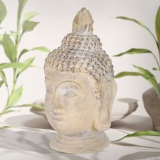 Testa di Buddha statua scultura figura decorativa feng shui in meditazione 78 cm