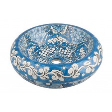 Lavabo circolare messicano da appoggio lavandino per bagno decorativo - Lorena 