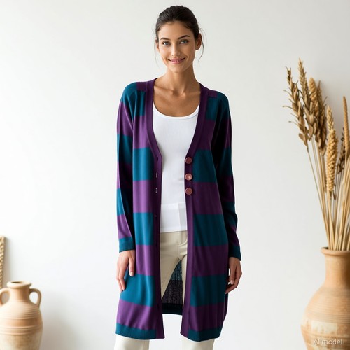 Retro preppy cardigan viola - cardigan,
