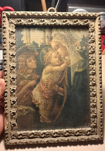 Antico quadro stampa - , madonna