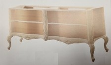 MOBILE DA BAGNO IN STILE DECO' 190 CM DOPPIO LAVABO GREZZO IN LEGNO MASSELLO