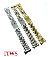 Cinturino in Acciaio tipo Jubilee ansa curva 20, 22mm Bicolore, Oro, Rosè M309