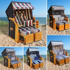 BRAST® Cestino da spiaggia Rügen Deluxe per 2 persone | 120 cm di larghezza | Sdraio completo