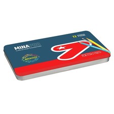 Pastelli Seven Mina Pro Acquerellabili da 72 Colori Scatola in Metallo