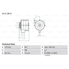 BOSCH Dinamo Generatore 90A