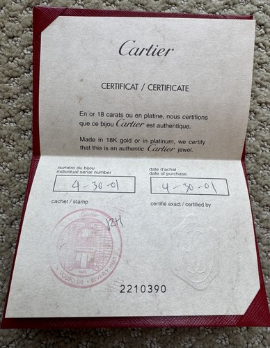 Cartier certificato - cartier,