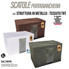 SCATOLA BOX PORTABIANCHERIA PER CAMBIO STAGIONE STRUTTURA METALLO E TNT 66 LT.