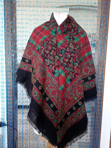 Scialle mantella vintage 1970s - scialle,