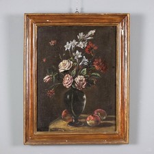 Dipinto Antico Vaso con Fiori