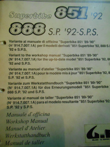 Manuale officina ducati 851 - ducati,