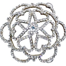 Copri chignon capelli stella cuore strass tono argento matrimonio danza ginnastica