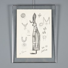 Remo Brindisi Costumi de l'Aida Disegno Bozzetto Preparatorio Italia 1974