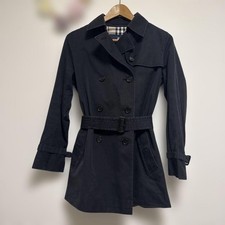 Trench cappotto Burberry London cotone nero Nova fodera check donna taglia 38 usato