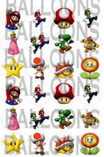 Cialda SUPER MARIO BROS CERCHIETTI CUP CAKE Decorazione Torta Ostia o Zucchero