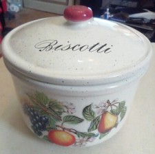 Biscotti / Biscottiera Con Coperchio In Ceramica - Buonissimo Condizione 