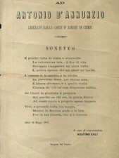 Ad Antonio D'Annunzio liberato dalla Corte d'Assise di Chieti. Sonetto [segue...