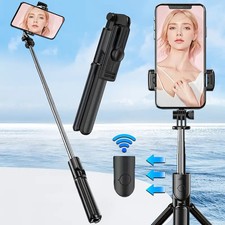Selfie Stick Treppiede, Rotazione 360° con Telecomando, Estensibile, Porta Cellulare