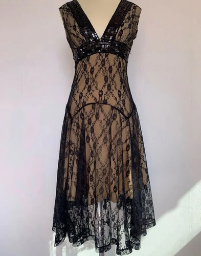 Abito pizzo nero con - pizzo,
