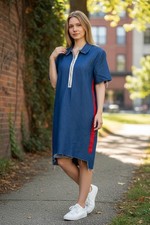 Abito camicia denim blu Zara