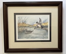 Stampa ad acquerello di anatre