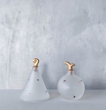 Pair of vintage glass perfume