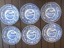 Set 6 ANTICHI PIATTI DOLCE decorati Blue And White Rörstrand Svezia 
