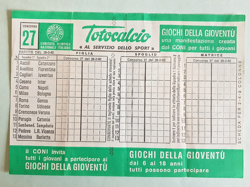 Schedina totocalcio concorso - schedina,