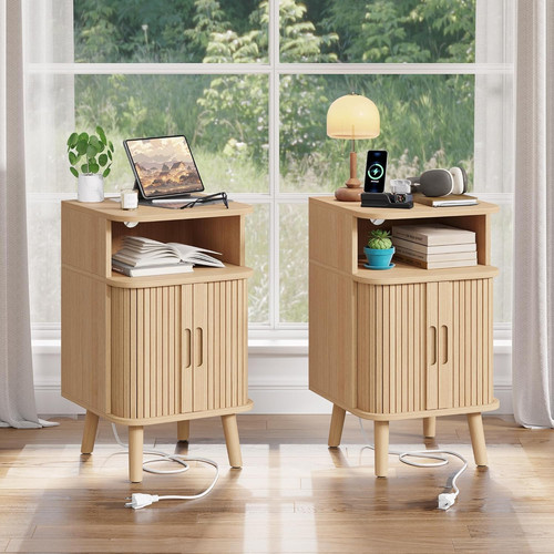 Set comodini scanalati - set, con