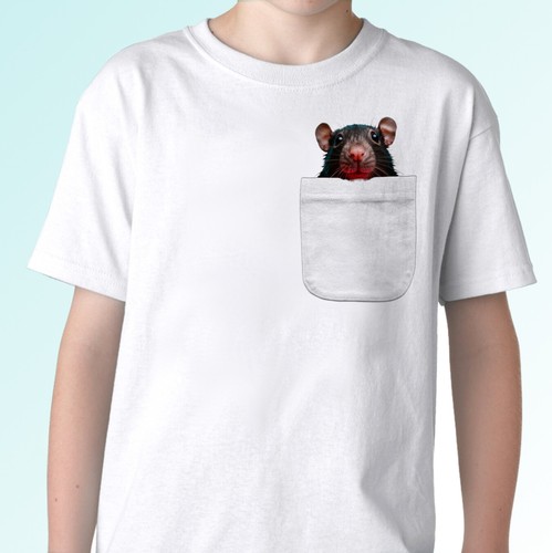 Shirt bianca stampa tasca - t-shirt,
