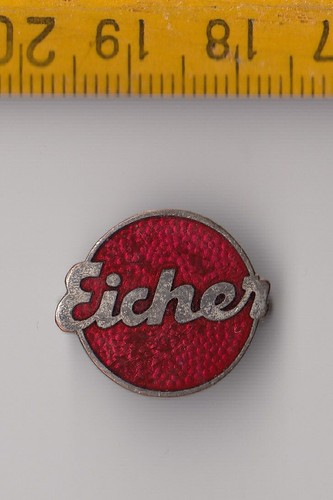 Vintage enamel eicher tractor - vintage,