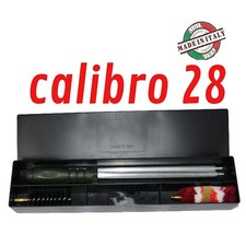 kit pulizia fucile calibro 28 scovolo  asta bacchettone completo armi 