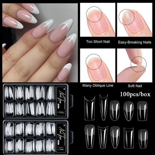 100 pezzi unghie finte - pezzi,