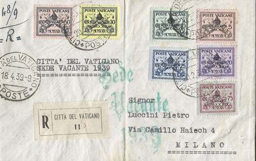 Vaticano 1939 sede vacante - sede,