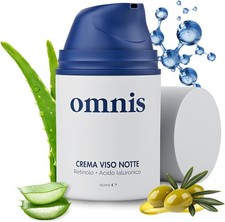 Omnis Uomo Crema Viso, idratante con Retinolo, Acido Ialuronico