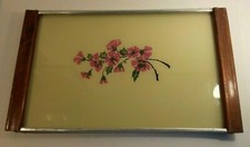 VASSOIO-VINTAGE-IN LEGNO-VETRO