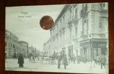 Cartolina d'epoca paesag Italia Puglia Foggia PzA Lanza Libreria calessi cavalli