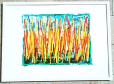 MARIO SCHIFANO - Serigrafia materica 50x70 - Campo di grano - Certificato