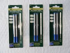 MONTBLANC BY MONTEVERDE ROLLERBALL MEDIUM ricariche a punta BLU confezione da 6 NUOVE