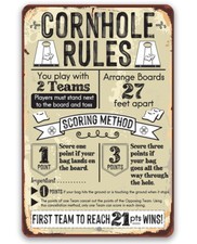 Metal Sign - Cornhole Rules