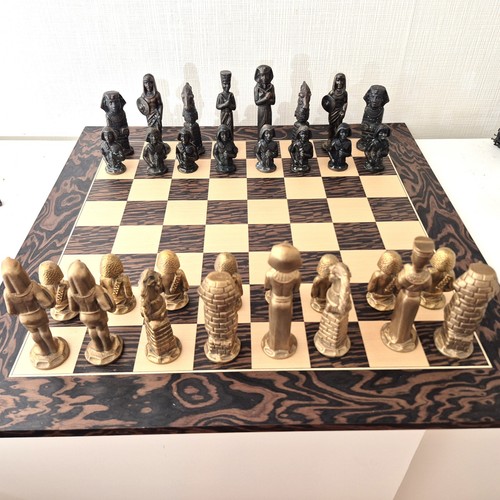 Gioco scacchi egiziano metallo - gioco,
