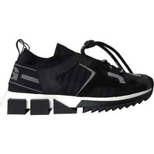 DOLCE & GABBANA Scarpe Sneakers Uomo Nero Bianco Logo Sorrento EU41/US8 900usd