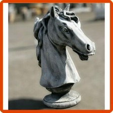 Statua da giardino per esterno interno scultura testa cavallo cemento e pietra