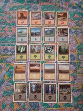 Lotto Mtg Set Completo Land Settima Edizione Old Layout Carte Magic The...
