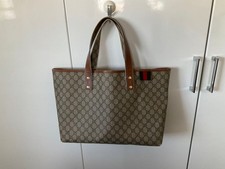 Borsa Gucci pelle linea sherry GG tracolla marrone beige oro ferramenta tela