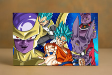 Tela Canvas Dragon Ball – Goku, Vegeta, Beerus e Golden Freezer (50x30 cm)