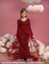 vestito da festa per ragazza bambina in paillettes 8-9 ANNI