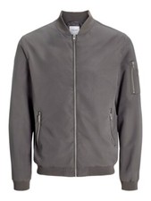 Giacca bomber Jack & Jones leggera full zip regular fit zip tasche grigio