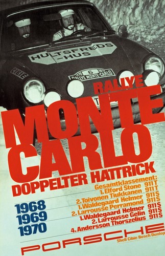 Porsche poster rally monte - porsche,